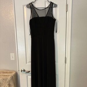 Long Calvin Klein evening dress with mesh neckline